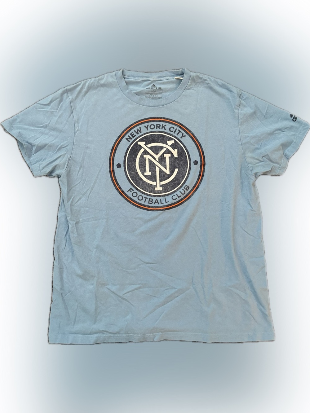 Adidas NYCFC New York City FC Go-To Tee Men’s Large Light Blue MLS Soccer